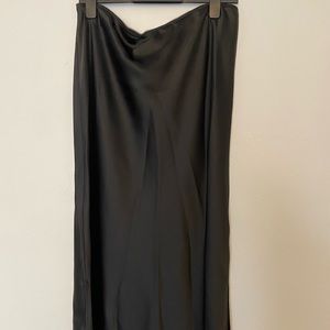 Topshop Satin Midi Slip Skirt w/ Side Slits